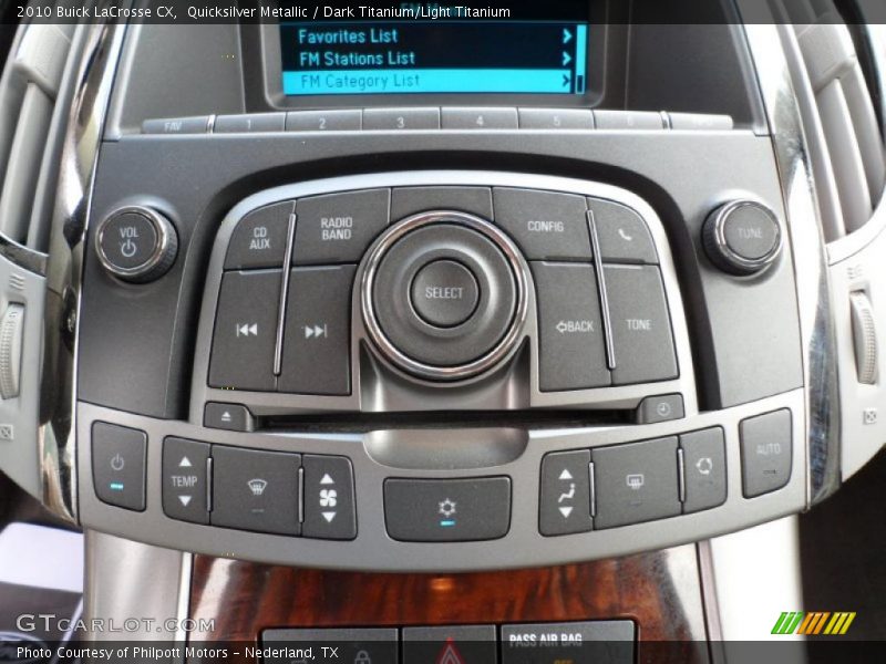 Controls of 2010 LaCrosse CX