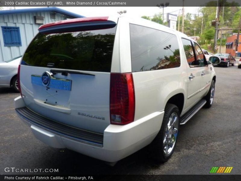White Diamond / Cocoa/Cashmere 2009 Cadillac Escalade ESV AWD