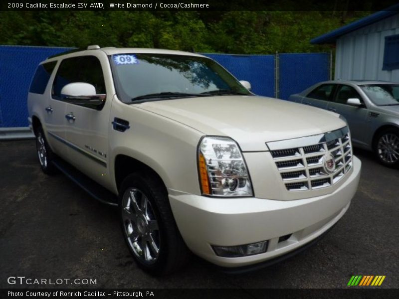 White Diamond / Cocoa/Cashmere 2009 Cadillac Escalade ESV AWD