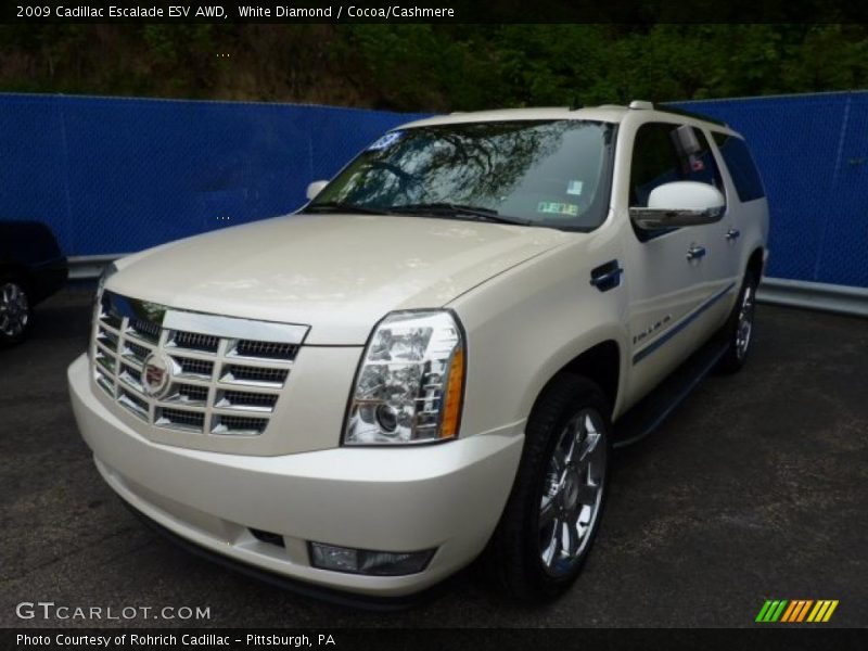 White Diamond / Cocoa/Cashmere 2009 Cadillac Escalade ESV AWD