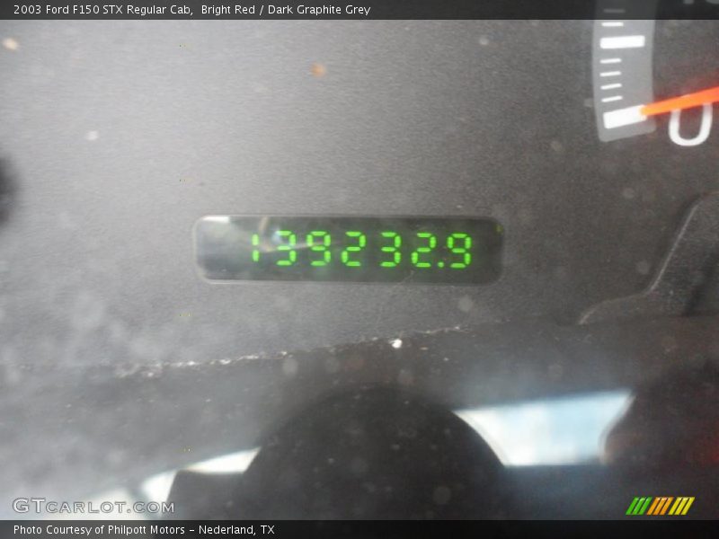 Bright Red / Dark Graphite Grey 2003 Ford F150 STX Regular Cab