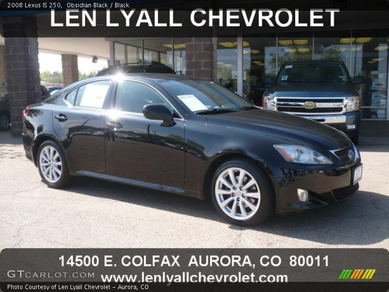 Obsidian Black / Black 2008 Lexus IS 250