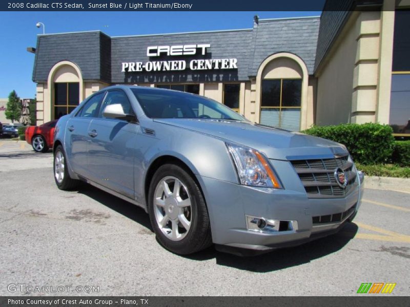 Sunset Blue / Light Titanium/Ebony 2008 Cadillac CTS Sedan
