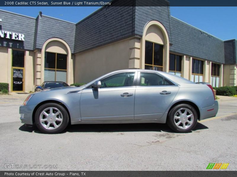 Sunset Blue / Light Titanium/Ebony 2008 Cadillac CTS Sedan