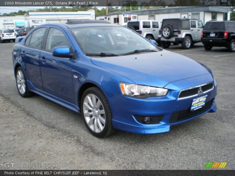 Octane Blue Pearl / Black 2009 Mitsubishi Lancer GTS