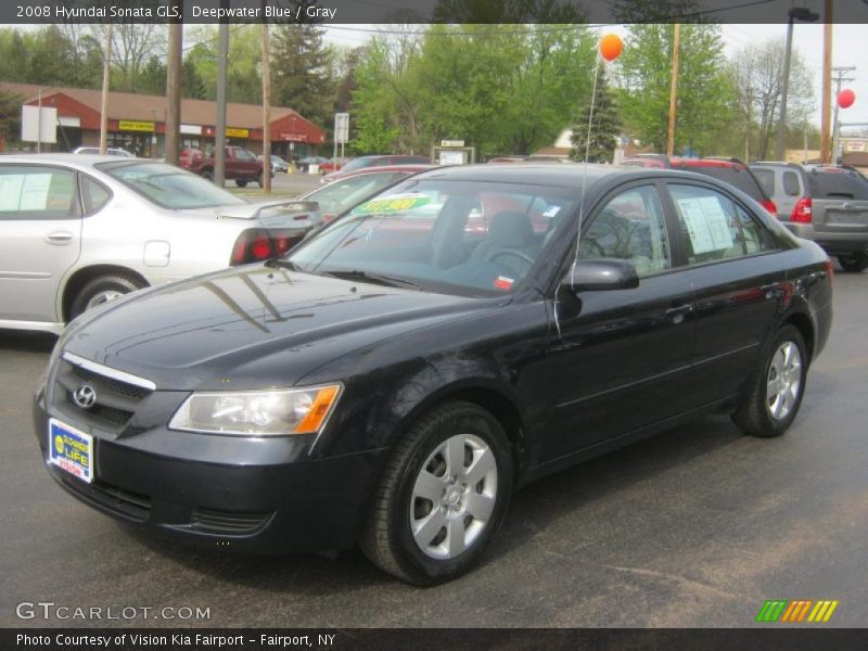 Deepwater Blue / Gray 2008 Hyundai Sonata GLS