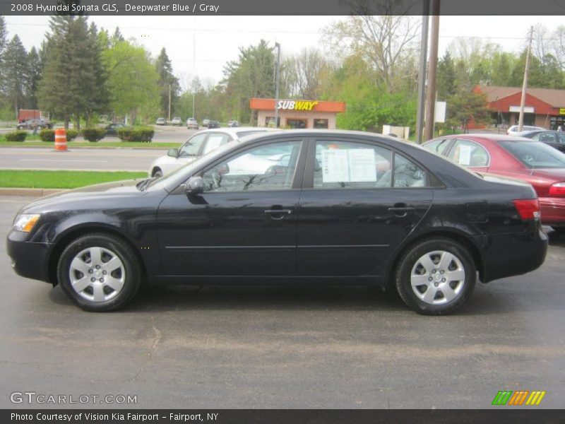 Deepwater Blue / Gray 2008 Hyundai Sonata GLS