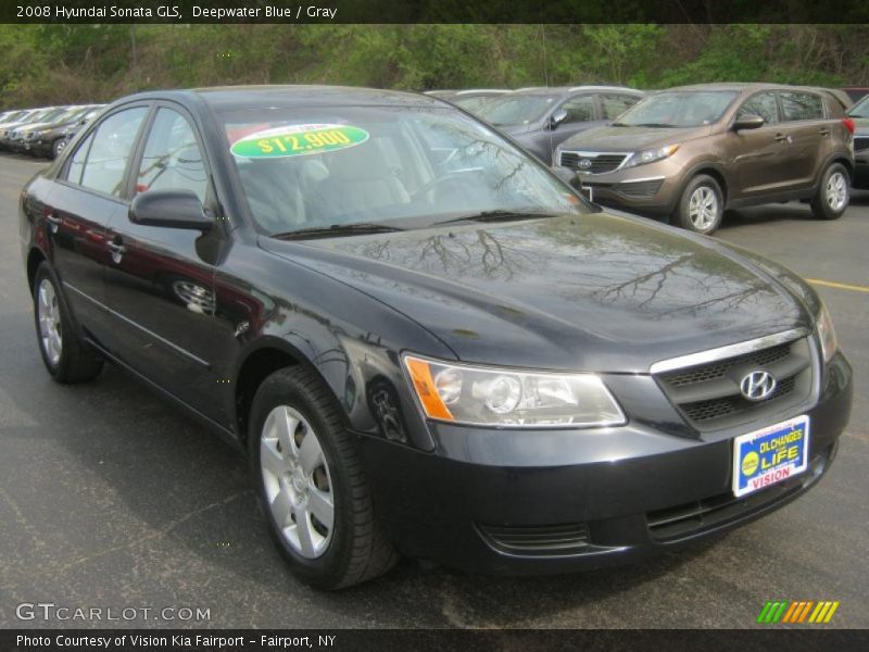 Deepwater Blue / Gray 2008 Hyundai Sonata GLS