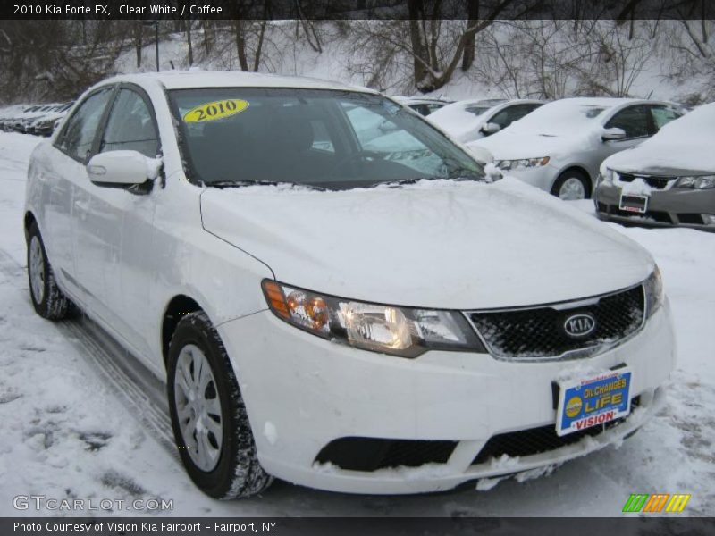 Clear White / Coffee 2010 Kia Forte EX