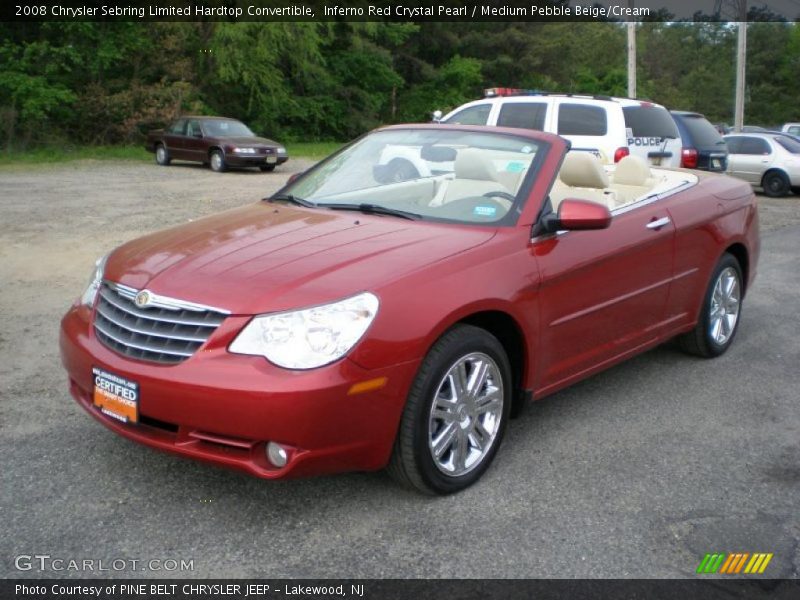 Inferno Red Crystal Pearl / Medium Pebble Beige/Cream 2008 Chrysler Sebring Limited Hardtop Convertible