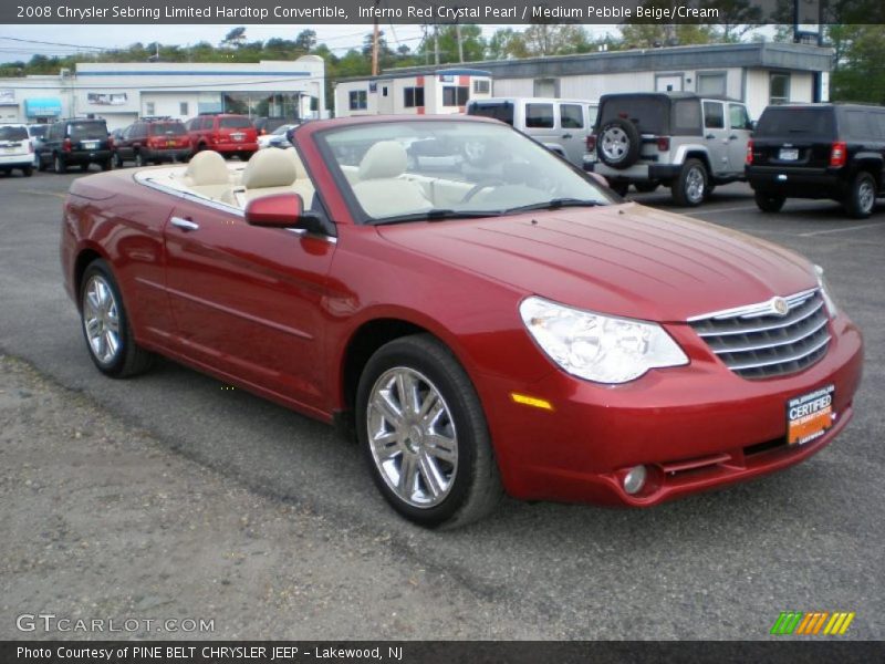 Inferno Red Crystal Pearl / Medium Pebble Beige/Cream 2008 Chrysler Sebring Limited Hardtop Convertible