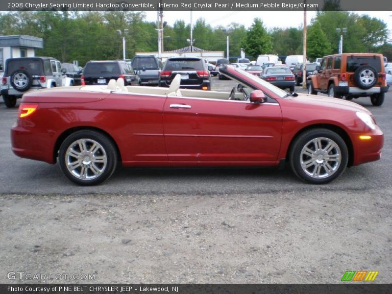 Inferno Red Crystal Pearl / Medium Pebble Beige/Cream 2008 Chrysler Sebring Limited Hardtop Convertible