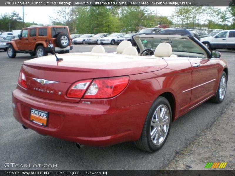 Inferno Red Crystal Pearl / Medium Pebble Beige/Cream 2008 Chrysler Sebring Limited Hardtop Convertible