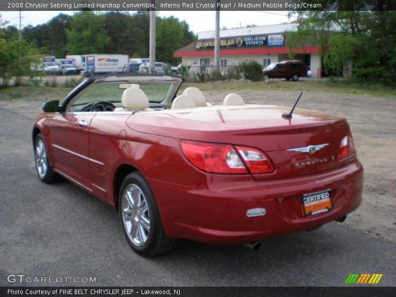 Inferno Red Crystal Pearl / Medium Pebble Beige/Cream 2008 Chrysler Sebring Limited Hardtop Convertible