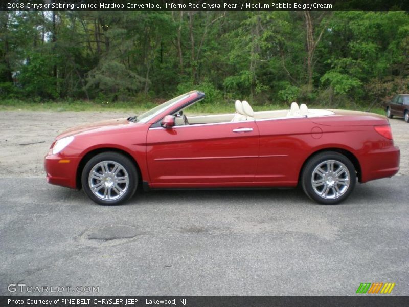 Inferno Red Crystal Pearl / Medium Pebble Beige/Cream 2008 Chrysler Sebring Limited Hardtop Convertible