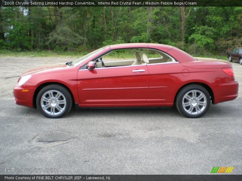 Inferno Red Crystal Pearl / Medium Pebble Beige/Cream 2008 Chrysler Sebring Limited Hardtop Convertible