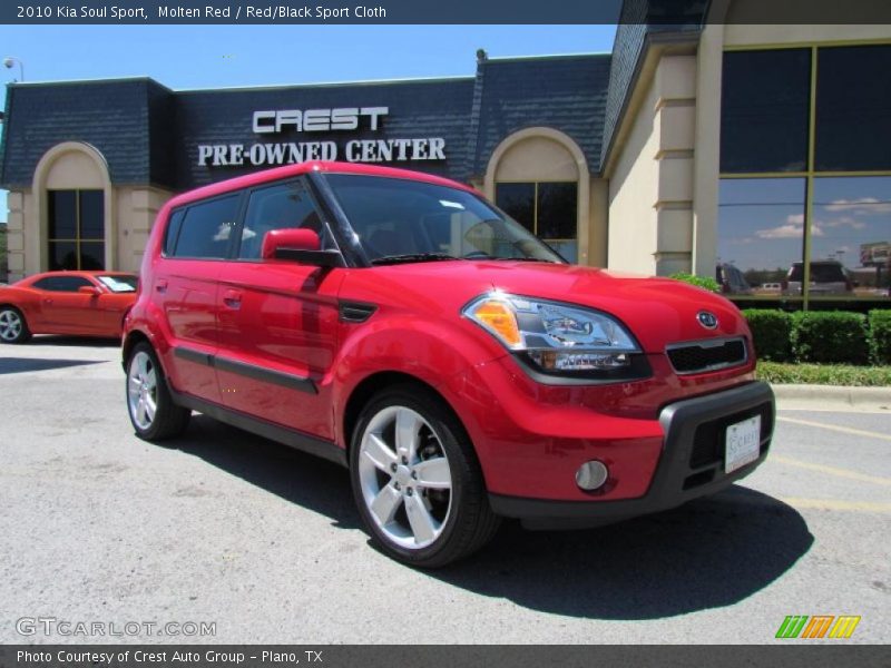 Molten Red / Red/Black Sport Cloth 2010 Kia Soul Sport