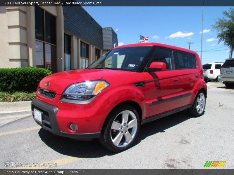 Molten Red / Red/Black Sport Cloth 2010 Kia Soul Sport