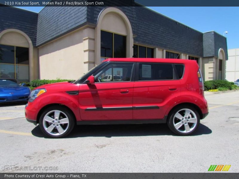 Molten Red / Red/Black Sport Cloth 2010 Kia Soul Sport