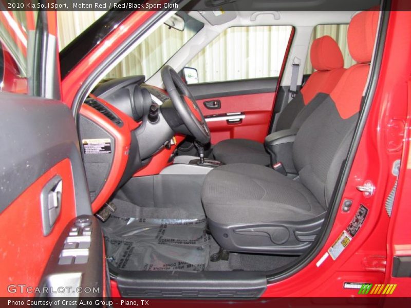 Molten Red / Red/Black Sport Cloth 2010 Kia Soul Sport