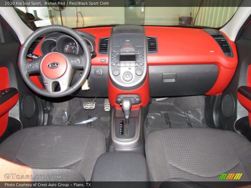 Molten Red / Red/Black Sport Cloth 2010 Kia Soul Sport