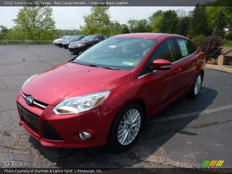 Red Candy Metallic / Charcoal Black Leather 2012 Ford Focus SEL Sedan