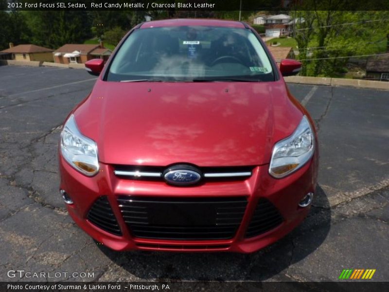 Red Candy Metallic / Charcoal Black Leather 2012 Ford Focus SEL Sedan