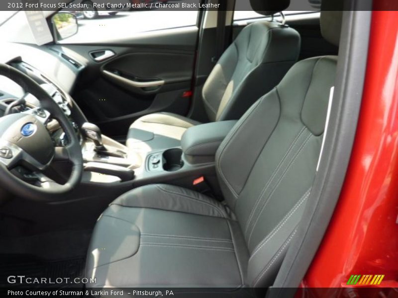 Red Candy Metallic / Charcoal Black Leather 2012 Ford Focus SEL Sedan