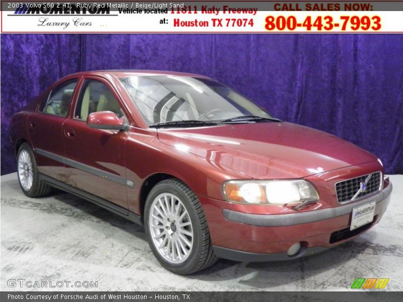 Ruby Red Metallic / Beige/Light Sand 2003 Volvo S60 2.4T