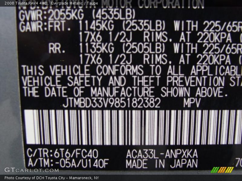 Everglade Metallic / Taupe 2008 Toyota RAV4 4WD