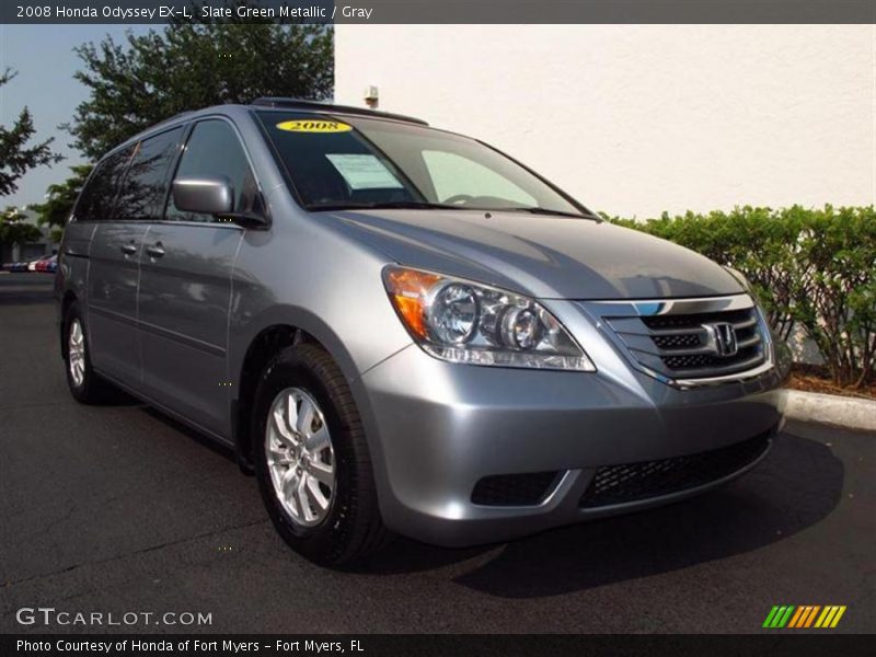 Slate Green Metallic / Gray 2008 Honda Odyssey EX-L