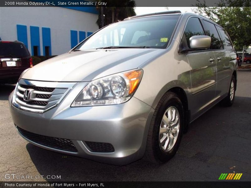 Slate Green Metallic / Gray 2008 Honda Odyssey EX-L