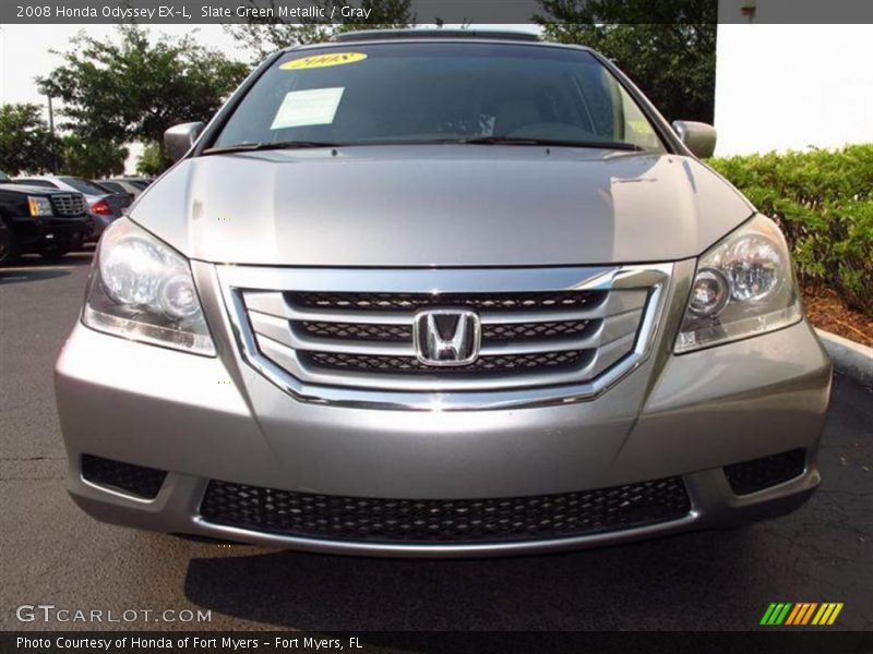 Slate Green Metallic / Gray 2008 Honda Odyssey EX-L
