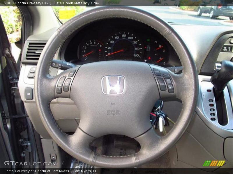 Slate Green Metallic / Gray 2008 Honda Odyssey EX-L