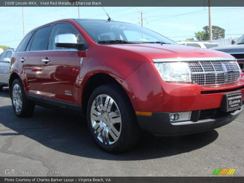 Vivid Red Metallic / Charcoal Black 2008 Lincoln MKX