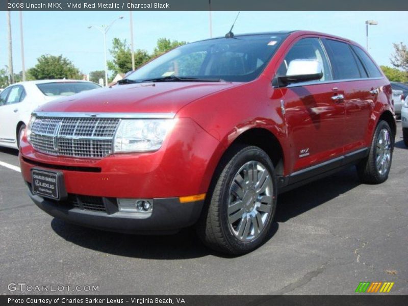 Vivid Red Metallic / Charcoal Black 2008 Lincoln MKX