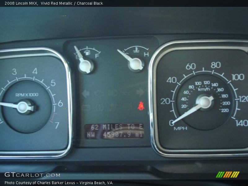 Vivid Red Metallic / Charcoal Black 2008 Lincoln MKX
