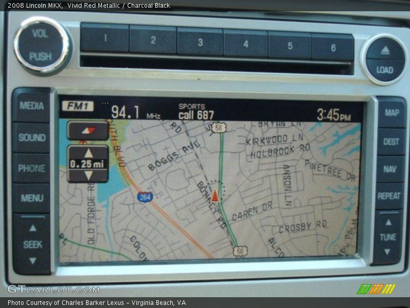 Vivid Red Metallic / Charcoal Black 2008 Lincoln MKX