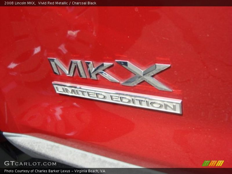Vivid Red Metallic / Charcoal Black 2008 Lincoln MKX