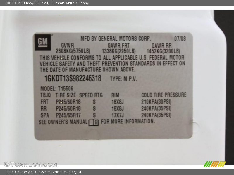 Summit White / Ebony 2008 GMC Envoy SLE 4x4