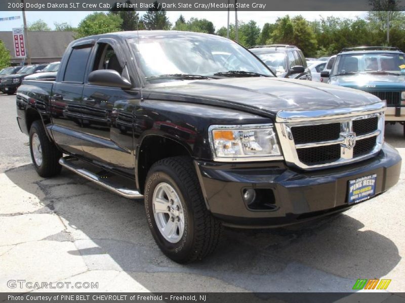 Brilliant Black / Dark Slate Gray/Medium Slate Gray 2008 Dodge Dakota SLT Crew Cab