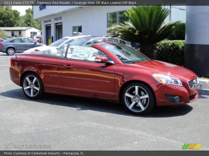 Flamenco Red Metallic / Soverign Hide Off Black Leather/Off Black 2011 Volvo C70 T5