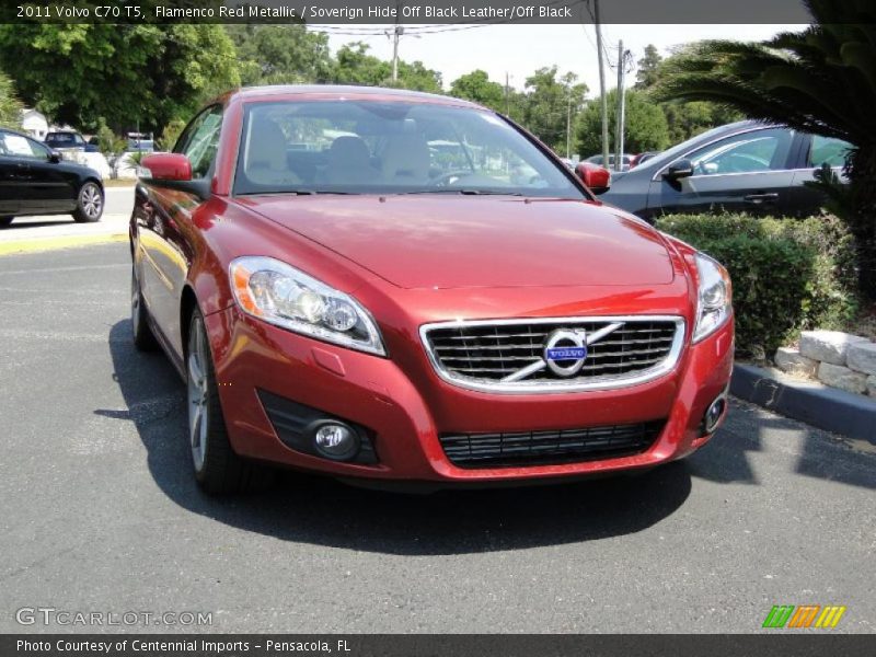 Flamenco Red Metallic / Soverign Hide Off Black Leather/Off Black 2011 Volvo C70 T5