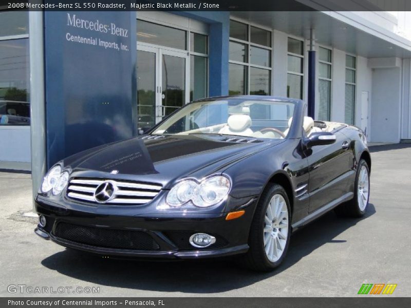 Majestic Black Metallic / Stone 2008 Mercedes-Benz SL 550 Roadster