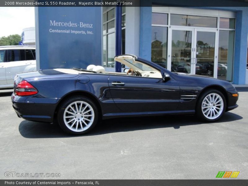 Majestic Black Metallic / Stone 2008 Mercedes-Benz SL 550 Roadster