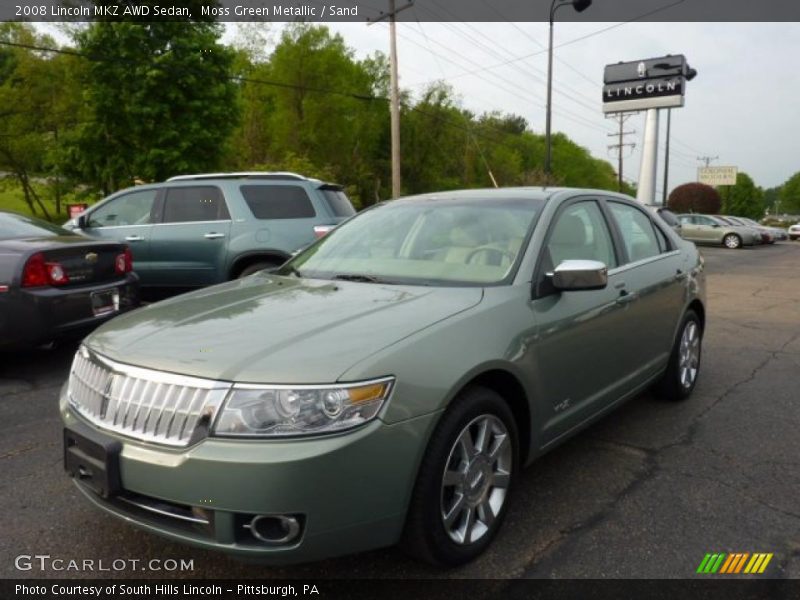 Moss Green Metallic / Sand 2008 Lincoln MKZ AWD Sedan