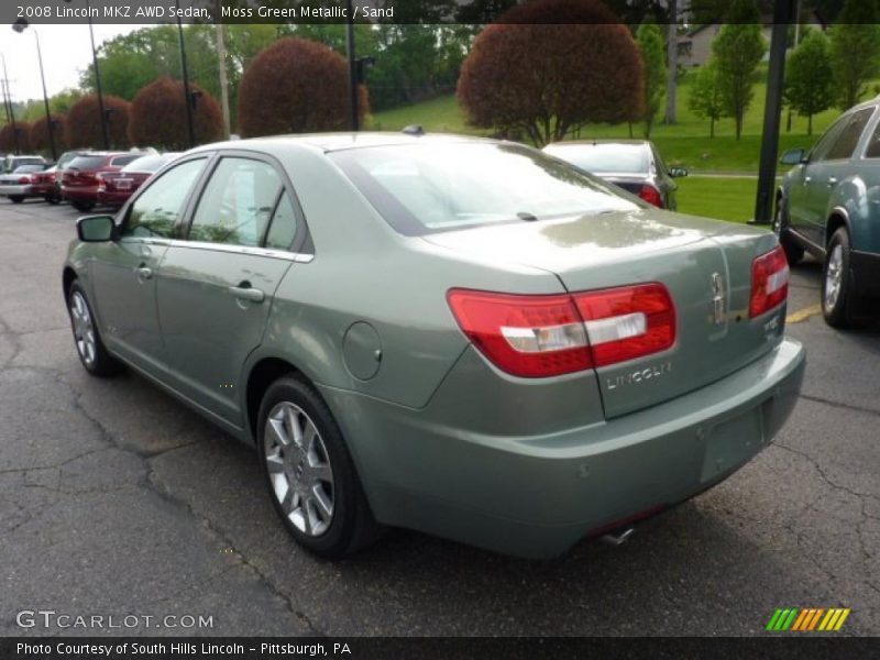 Moss Green Metallic / Sand 2008 Lincoln MKZ AWD Sedan