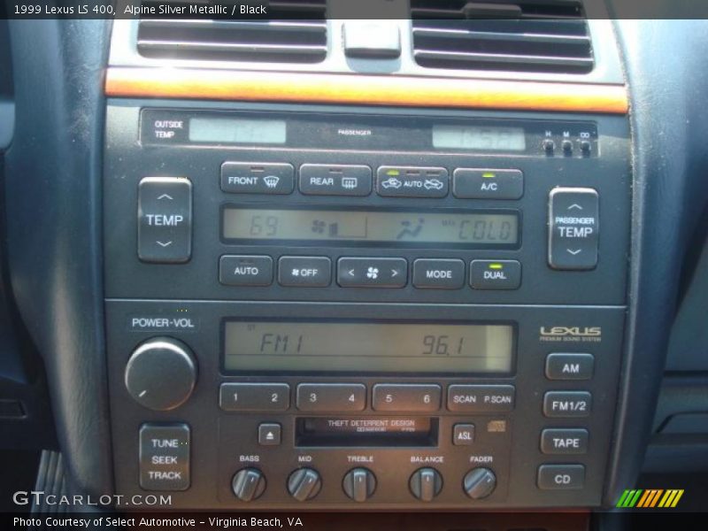 Alpine Silver Metallic / Black 1999 Lexus LS 400