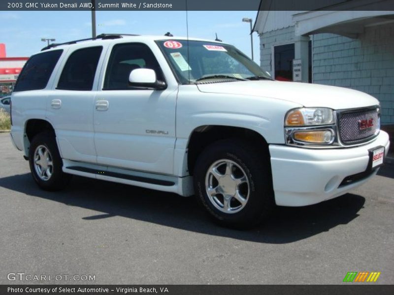 Summit White / Sandstone 2003 GMC Yukon Denali AWD