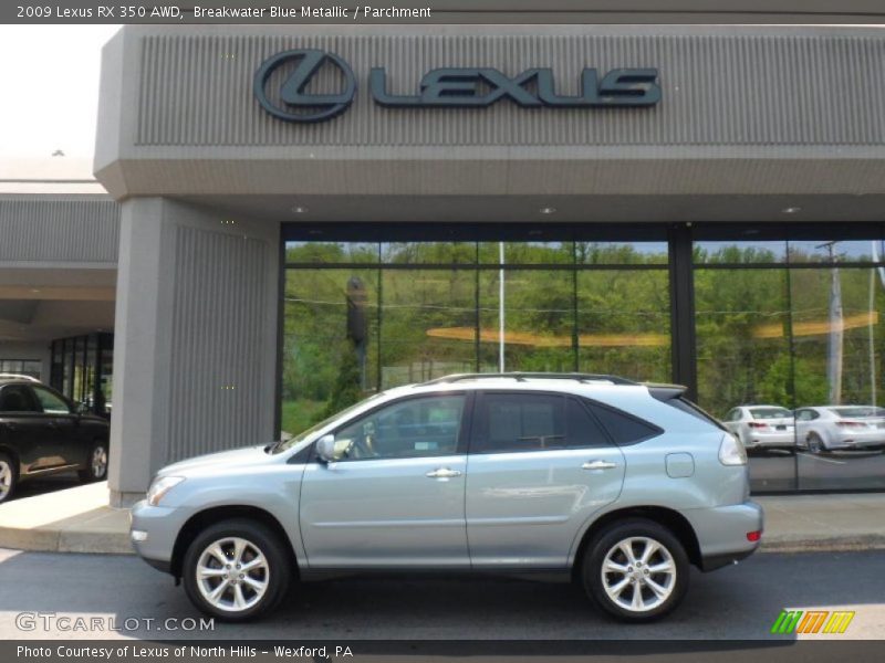 Breakwater Blue Metallic / Parchment 2009 Lexus RX 350 AWD